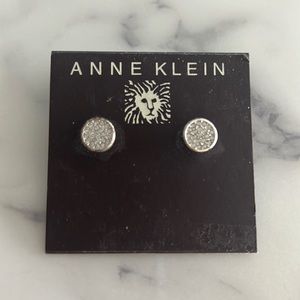 New with tag, Ann Klein silver stud earrings with stones